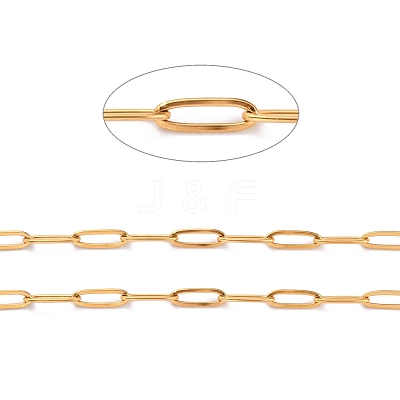 Ion Plating(IP) 304 Stainless Steel Paperclip Chains CHS-O010-03G-1