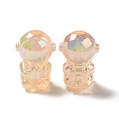 UV Plating Rainbow Iridescent Acrylic Beads PACR-M002-06A-1
