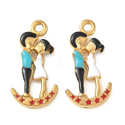 304 Stainless Steel Enamel Pendants STAS-I346-16G-01-1