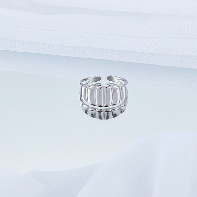 1Pc Stainless Steel Geometry Cuff Rings for Women RJEW-LP0002-55P-1