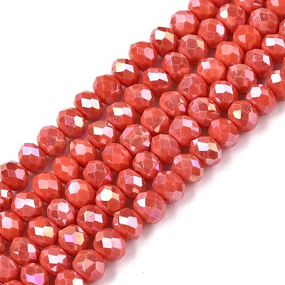 Electroplate Glass Beads Strands EGLA-A044-P4mm-B21-1