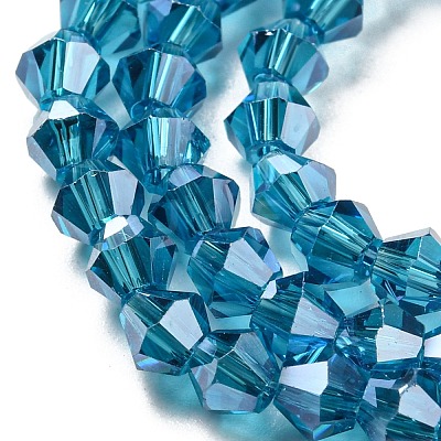 Transparent Electroplate Glass Beads Strands LS-GLAA-F029-4mm-C01-1