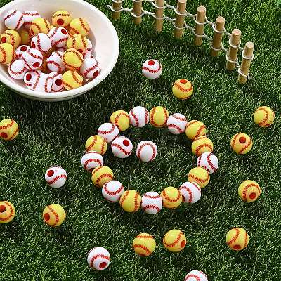 Opaque Acrylic Beads OACR-YW0002-06A-1