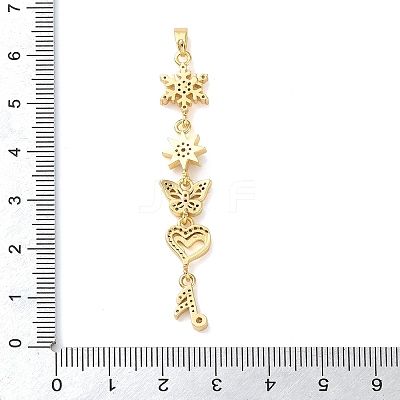 Brass Micro Pave Clear Cubic Zirconia Pendants KK-D101-01C-G-1