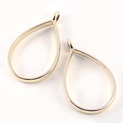 Rack Plating Alloy Teardrop Open Back Bezel Pendants X-PALLOY-S047-29E-FF-1