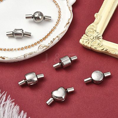 6Pcs 6 Styles 304 Stainless Steel Box Clasps STAS-CJ0002-72-1
