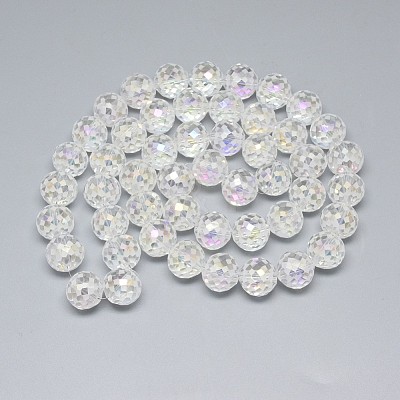 Electroplate Glass Beads Strands EGLA-Q086-12mm-07-1