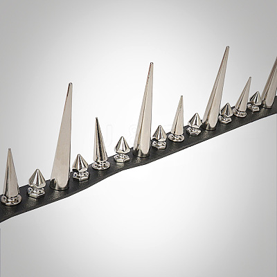 Gothic Style Alloy Spiked Rivet Imitation Leather Choker Necklaces FS-WGF47C0-01-1