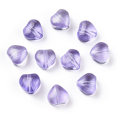 Transparent Spray Painted Glass Beads GLAA-R211-02-B01-1
