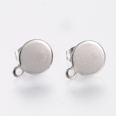 Non-Tarnish 304 Stainless Steel Stud Earring Findings STAS-K184-02-02P-1