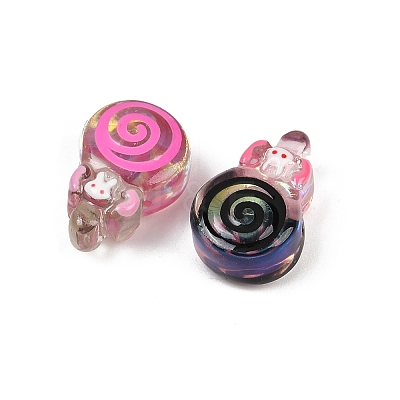 Transparent Resin Enamel Beads RESI-L047-13-1