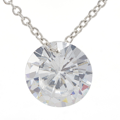 Cubic Zirconia Pointed Back Pendants X-ZIRC-N037-4mm-01-1