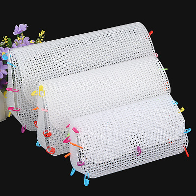 DIY Rectangle-shaped Plastic Mesh Canvas Sheet PURS-PW0001-603C-1