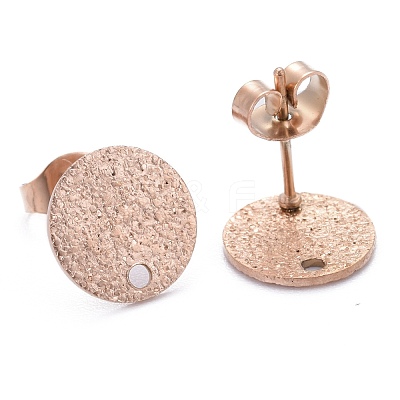 Ion Plating(IP) 304 Stainless Steel Stud Earring Findings STAS-Z021-B-01RG-1