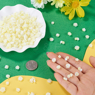 200Pcs Flower & Butterfly Resin Cabochons CRES-TA0001-89D-1