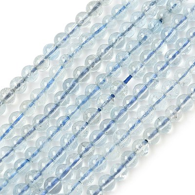 Natural Aquamarine Beads Strands G-P576-4mm-01B-1