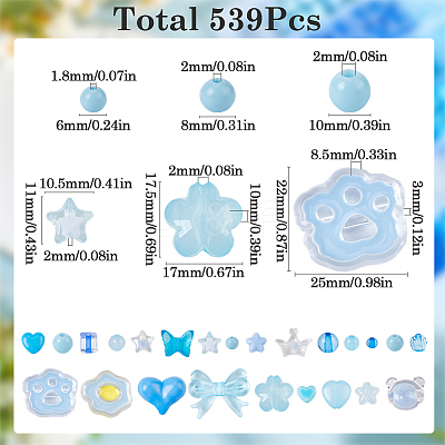 Opaque & Transparent Acrylic Beads Kits MACR-SP0001-48B-1