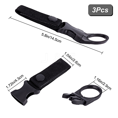 3Pcs Nylon Hanging Bottle Buckle Clip Carabiner TOOL-GF0003-22-1