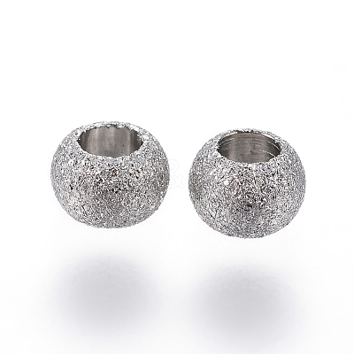 Non-Tarnish 304 Stainless Steel Textured Spacer Beads X-STAS-P108-04P-1