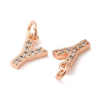Brass Micro Pave Grade AAA Cubic Zirconia Charms ZIRC-P067-11RG-Y-NR-1