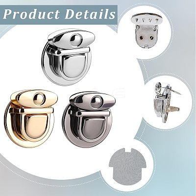 12Pcs 3 Colors Alloy Bag Tuck Lock Clasps FIND-CP0003-76-1