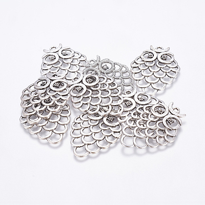 Owl Alloy Pendant Rhinestone Settings X-EA11877Y-NF-1