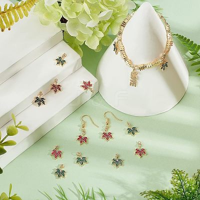 24Pcs 2 Colors Brass Cubic Zirconia Charms KK-FH0004-25-1