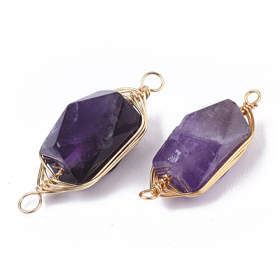 Natural Amethyst Links connectors X-G-T131-04C-1