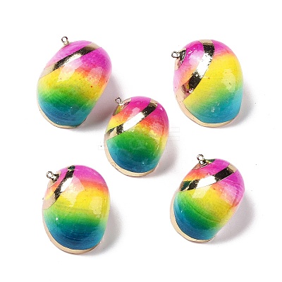 Spray Painted Natural Spiral Shell Pendants SSHEL-C011-03-1