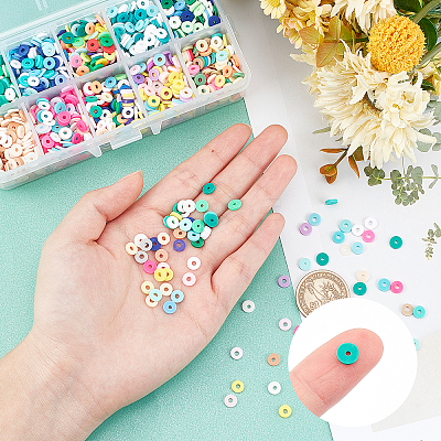 2500Pcs 10 Colors Handmade Polymer Clay Beads Strands CLAY-AR0001-24A-1