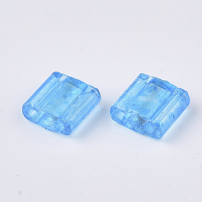 2-Hole Baking Paint Transparent Glass Seed Beads LS-SEED-S023-32C-03-1