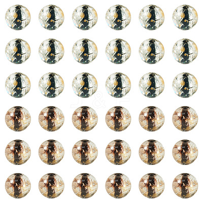 100Pcs Crackle Transparent Glass Beads Strands GLAA-TA0004-11C-1