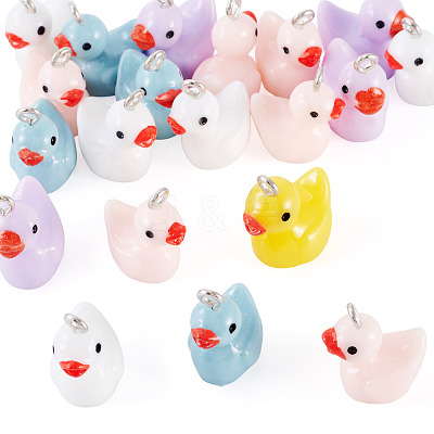 20Pcs Opaque Resin Pendants RESI-TADJ0001-09-1
