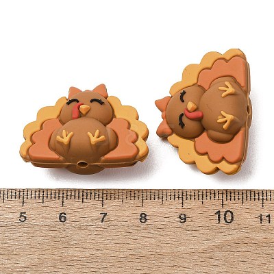 Thanksgiving Day Food Grade Eco-Friendly Silicone Focal Beads SL-CBAECCD-03A-1