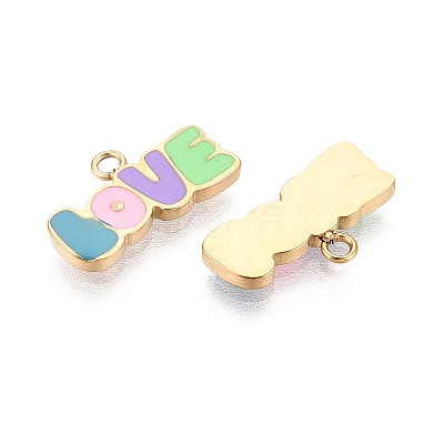304 Stainless Steel Enamel Pendants STAS-T068-02A-1