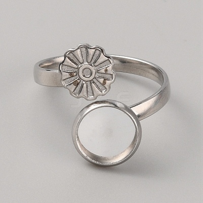 304 Stainless Steel Cuff Pad Ring Settings LS-STAS-WH0027-46A-1