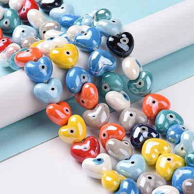 Handmade Porcelain Beads Strands PORC-K003-02-1