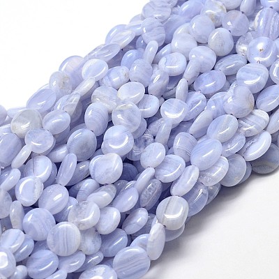 Natural Blue Lace Agate Gemstone Nuggets Bead Strands X-G-J336-22-1