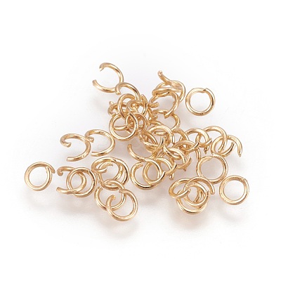 Long-Lasting Plated Brass Open Jump Rings KK-WH0028-01G-B-1