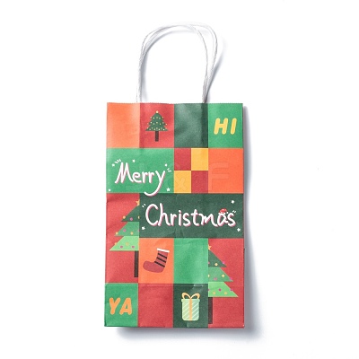 Christmas Theme Kraft Paper Gift Bags CARB-L009-AM-1