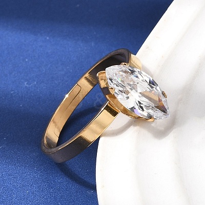 304 Stainless Steel Pave Cubic Zirconia Finger Rings for Women RJEW-B161-02G-02-1