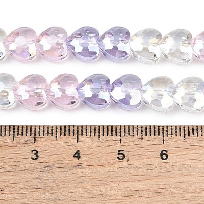 Electroplate Transparent Glass Beads Strands GL-CBADAFE-01C-1
