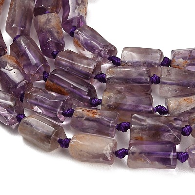 Natural Purple Phantom Quartz/Purple Lodolite Quartz Beads Strands GG-CBACBBC-A01-01-1