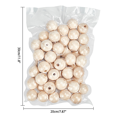 Natural Unfinished Wood Round Beads WOOD-PH0008-91-25mm-1