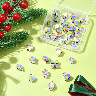 33Pcs 11 Styles CCB Plastic Large Hole Beads CCB-FS0001-12-1