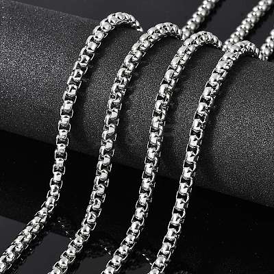 Tarnish Resistant Men's Jewelry Making 304 Stainless Steel Box Chains CHS-A003F-5.5mm-1