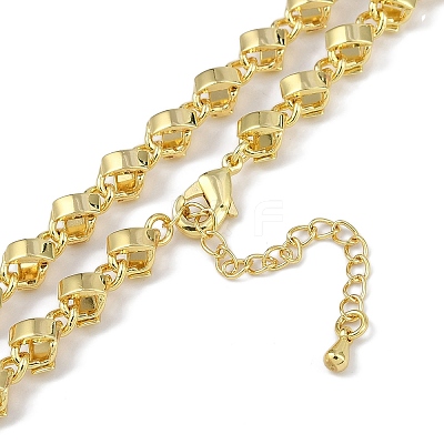 Rack Plating Brass Link Chain Necklaces for Women NJEW-K382-10G-1