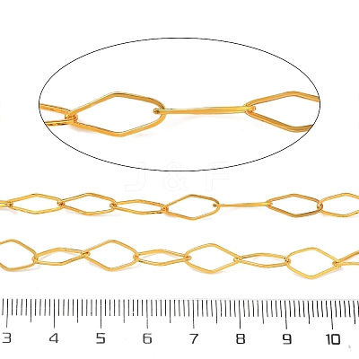 Rack Plating Brass Rhombus Link Chains CHC-N009-04G-1