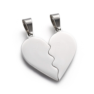 Tarnish Resistant 304 Stainless Steel Split Pendants STAS-F214-01P-1