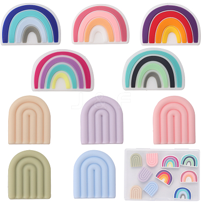 20Pcs 10 Styke Food Grade Eco-Friendly Silicone Beads SIL-SC0001-28-1